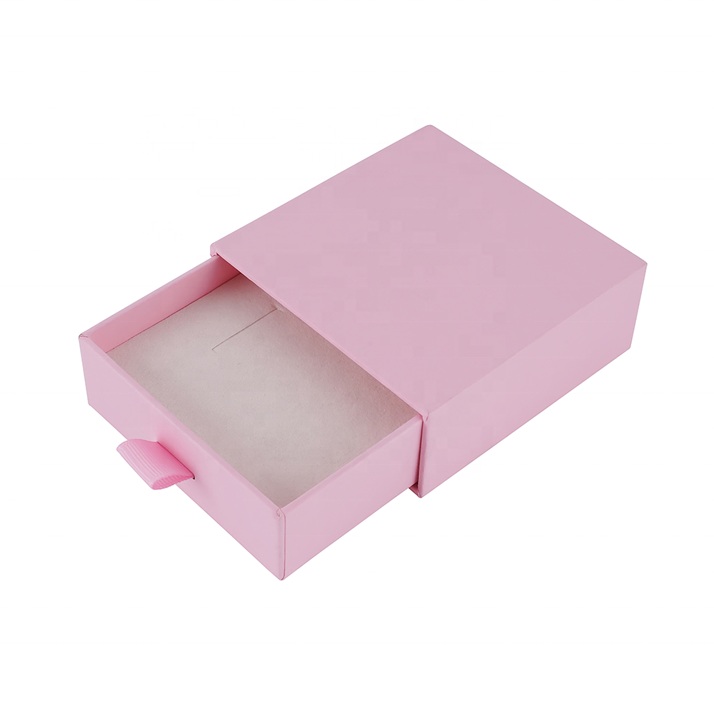Sliding Pull Out Drawer Boxes Custom Jewelry Packaging Gift Box Hot Silver Logo Ribbon Closure