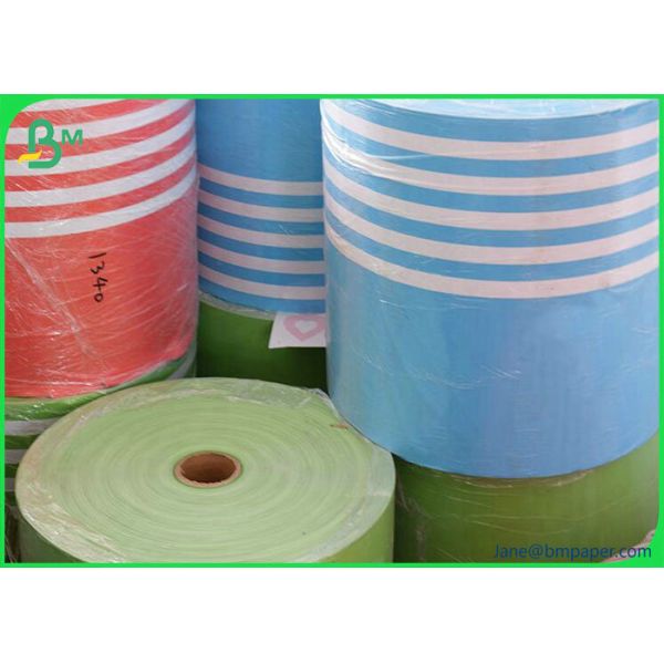 Food safe ink colorful printed striped drinking straws paper roll with 60g to 120g