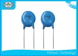 China Blue High Voltage Ceramic Disc Capacitors Compact Size 1PF ~ 0.22uF For TV Set on sale