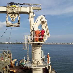 Buy cheap 22m Electrical Hydraulic Ccs Small Knuckle Boom Crane Offshore product