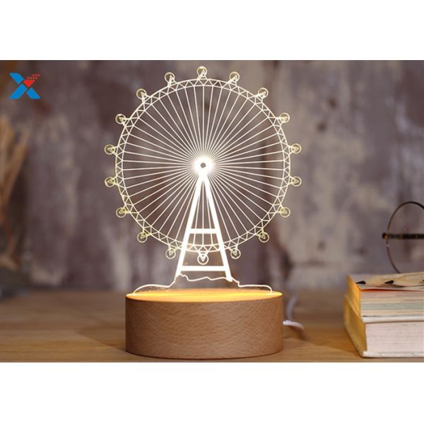 Colorful Custom Acrylic Gifts 3D Night Lamp For Christmas Gift ROHS Approved