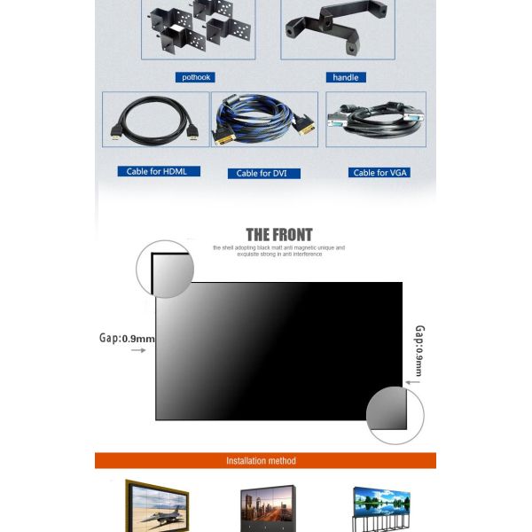 Ultra Narrow Zero Bezel LCD Video Wall Indoor Wall Mount Full Screen Lcd Monitors