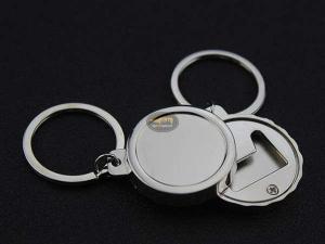 China Cheap Promotion Gift Zinc Alloy Bottle Cap Shape Blank Logo Engraved Key Ring Bottle Opener on sale