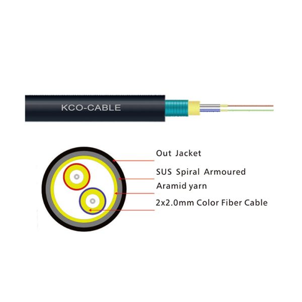 Tactical Armored Optical Fibre Cable FTTA 7.0mm G657A Field Army Military TPU LSZH