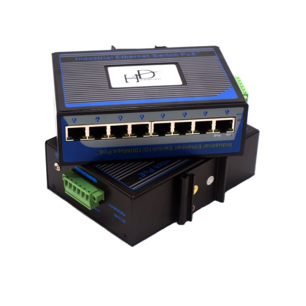 Mini Industrial Ethernet Switch Flow Control 12v , Gigabit Ethernet Switch 8
