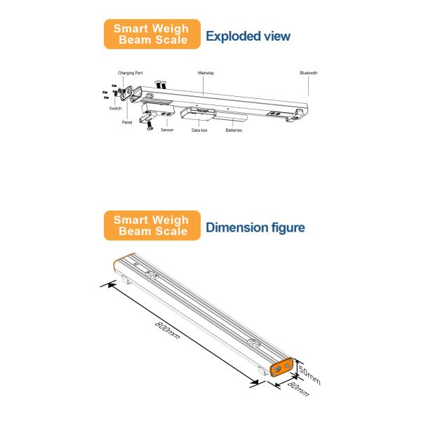 Weighing Bar Bluetooth Record with 1500kg Capacity