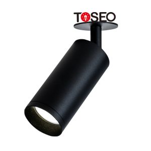 Cylinder Surface Mounted Spotlight Adjustable Black Aluminium GU10 Downlights