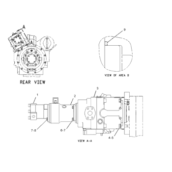 TQ E385K 390D Hydraulic Fan Pump 155-9222 170-9918 Yellow Color