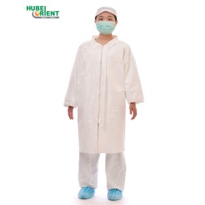 Latex Free Tyvek Disposable Lab Coats With Korean Collar