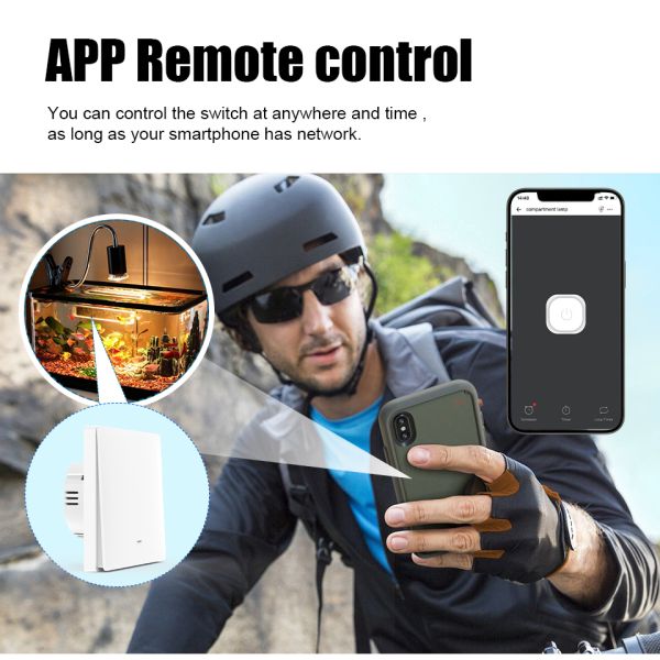 WiFi Touch Smart Lighting Control 4 Gang Switch Crystal Glass Panel No Neutral