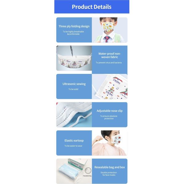 3 Layers Medical Face Mask Disposable Face Mask OEM With Printing