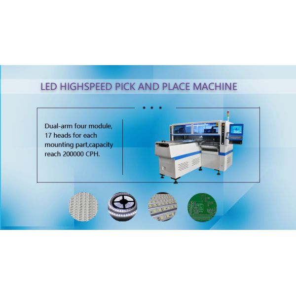 200000 CPH SMD Pick And Place Machine High Speed For LED Strip