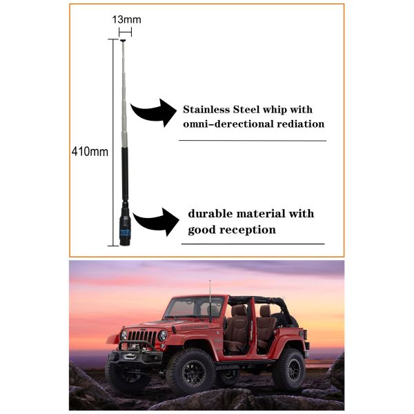 Two Way Radio VHF UHF Mobile Antenna RH771S With Max Power 10W BNC Connector