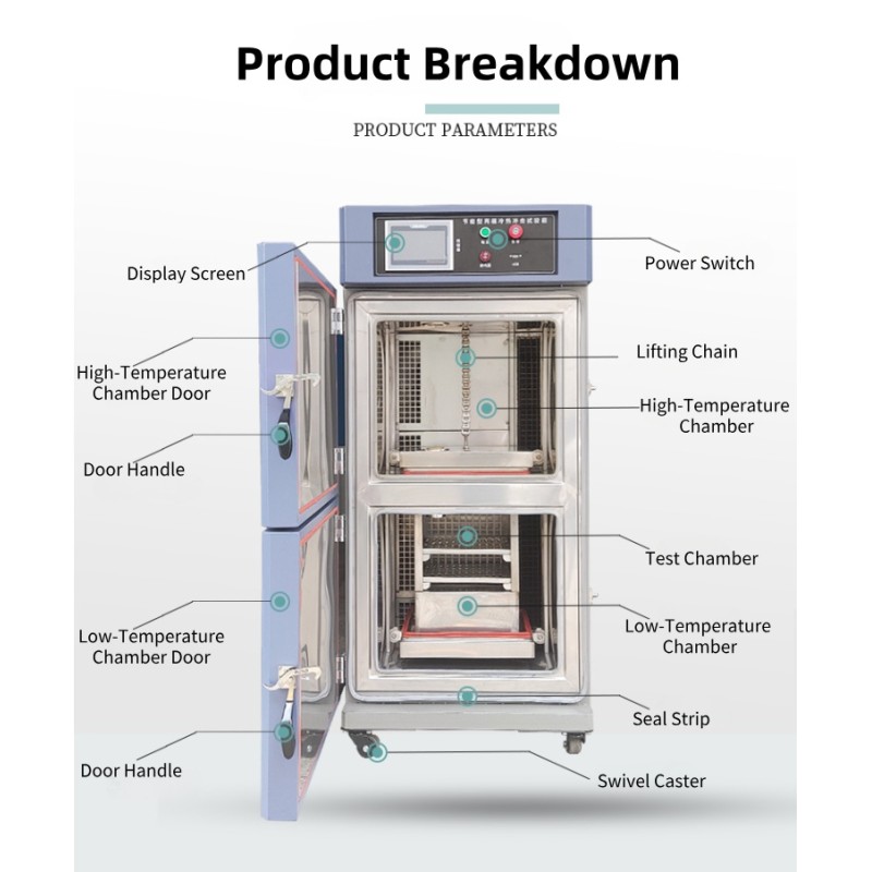 Customizable Touch Screen LCD Display Temperature Shock Test Chamber/Thermal Cycle Test Chamber with Rapid Heating and Cooling