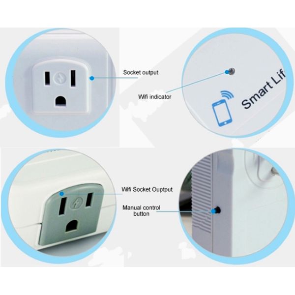 Energy Saving Wifi Smart Plug Outlet Timing Function Required Control