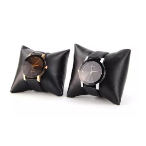 PU leather Custom Watch Box Packaging black Stripe Elegant