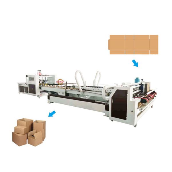 High Speed Automatic Box Folder Gluer Machine With PLC Digital Display