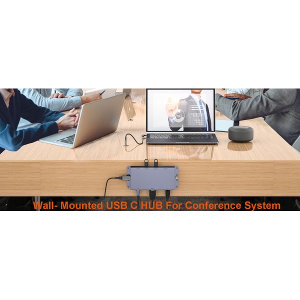 USB C HUB For Conference System With Desk Socket 2 In 1 Combo