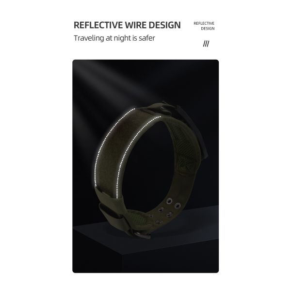 Pet Adjustable Tactical Dog Collar Reflective Thickened Nylon Collar