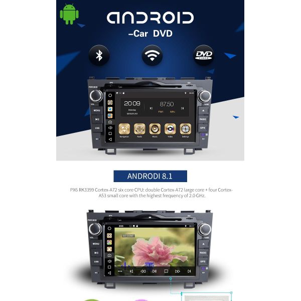 Android 8.1 Honda Car DVD Player With DVR DAB TPMS Rear Camera