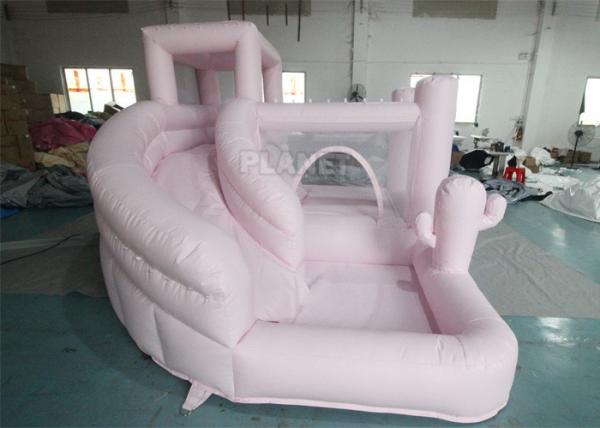 Girls Pastel Pink Inflatable Bounce House Inflatable White Bouncy Jumping Castle