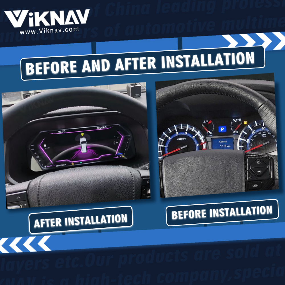VIKNAV 2014-2019 Toyota 4runner Instrument Cluster Digital Gauge Speedometer Dashboard Screen