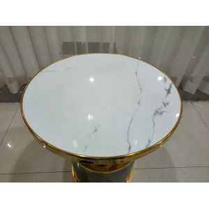Improved Paint Layer 65cm 60cm Gold Plated Coffee Table