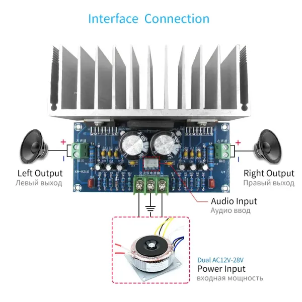 High-Power Class D Audio Amplifier Board 2*100W TDA7293 Stereo Digital Amp for Speakers AC12-32V