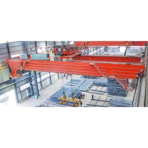 China Steel Plate Use Lifting Magnet Double Girder Overhead Bridge Crane on sale