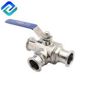 Buy cheap Sanitary three way SS Tri clamp Casting Ball Valve product