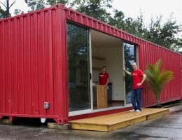Home Living Flat Pack Container / Modern Prefab Container Homes Rock Wool