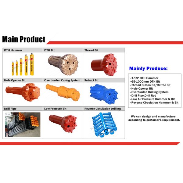 Carbide Dth Hard Rock Drill Bit With High Drilling Efficiency