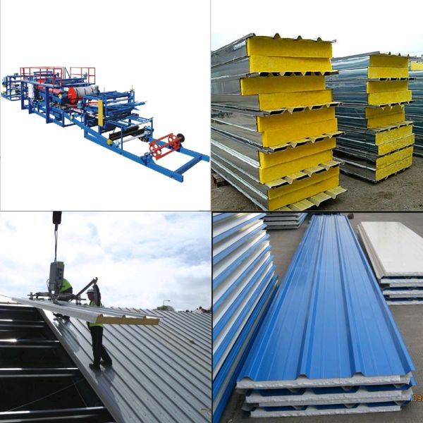 China Factory High Precision Pu Sandwich Panel Board Steel Production Line Price Penal Forming Machine