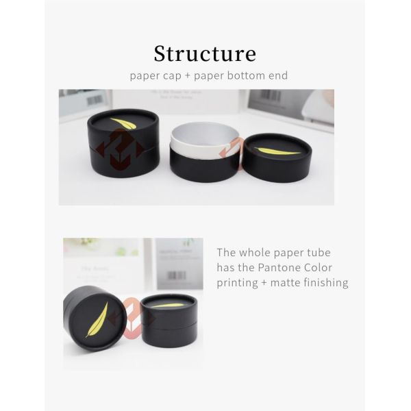 CMYK Printing Custom Cardboard Tube Packaging Glossy Lamination Long Lasting