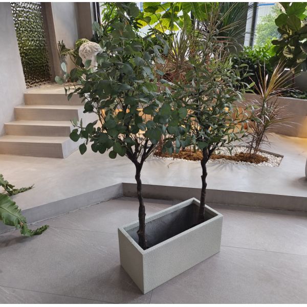 Large Rectangular Fiberglass Flower Pots Customized Size For Home Decor