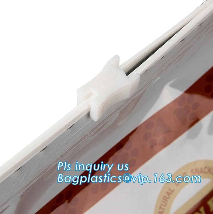 Stand up pouch with zipper and window for dog food packaging, chicken jerkey bag, 10kg Custom Printed slider Flat Bottom