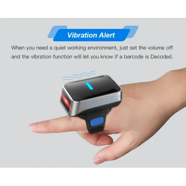 Wireless Bluetooth Barcode Scanner DI9010C-2D Wearable Finger QR Reader