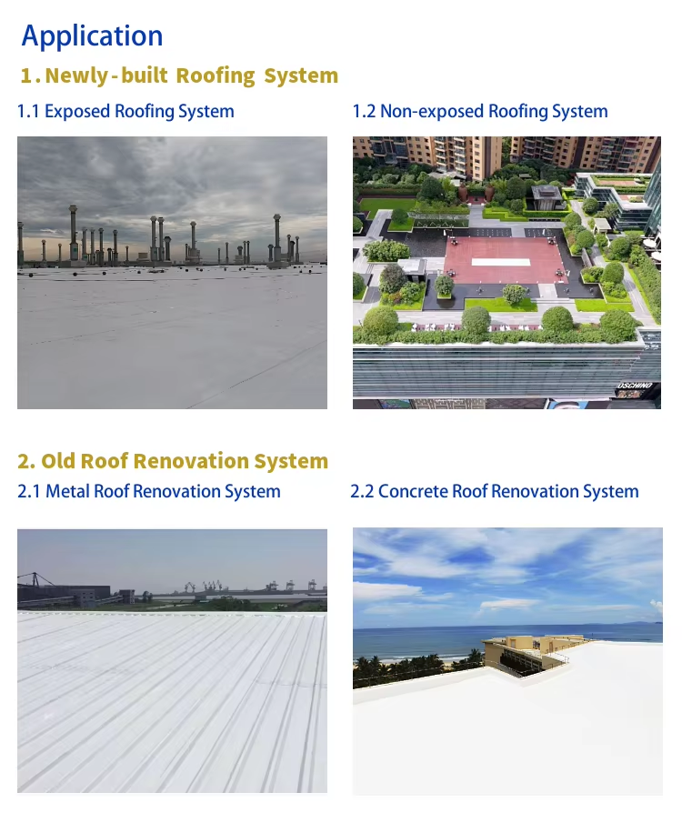 Steel Roof Polyvinyl Chloride Pvc Single Ply Roofing Membrane With 2m Width