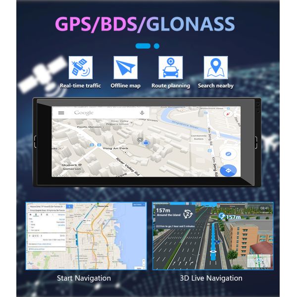 Android OS Android 10 MP5 Player 6.86 IPS Touch Screen GPS Wifi Rear Camera Car DVD Radio