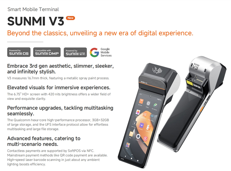 SUNMI V3 POS Machine: Advanced Performance for Seamless Business Operations