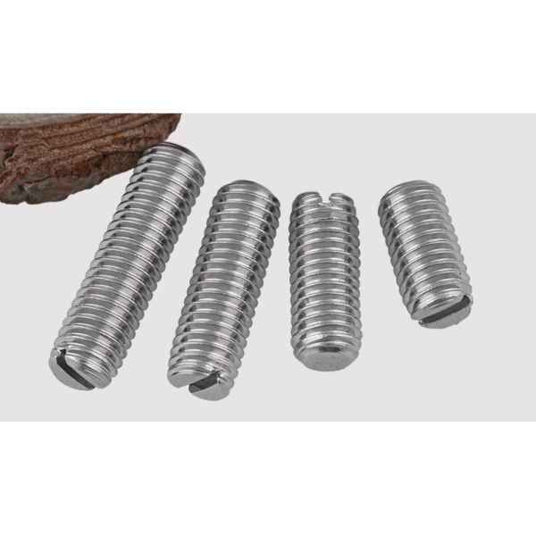 ISO4766 Stainless Steel Slotted Set Screws with Flat Point Slotted Drive Flat Point Headless Screw
