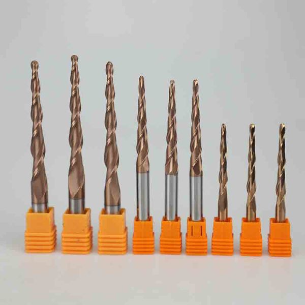 55 Degree Wolfram Steel CNC Router Bits Customizable OEM Spherical Milling Cutter Metal Alloy Tapered Ball Nose End Mill