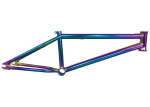 China 20 Inch BMX Bicycle Rainbow Frame Oil Slick Full crmo Top Tube 20.75RC 336mm Integrated Head TubeMid bb Removable Brake on sale