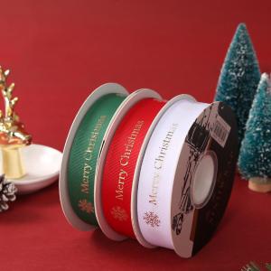 China Merry Christmas Gift Packing Christmas Grosgrain Ribbon 2.5cmX50Y 1 Inch Grosgrain Ribbon on sale