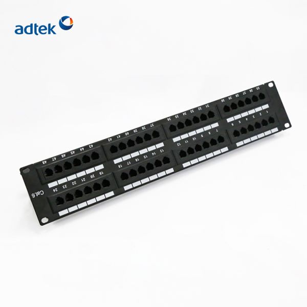 UTP RJ45 1U Blank 24 Port Unloaded Patch Panel Black Coupler Termination