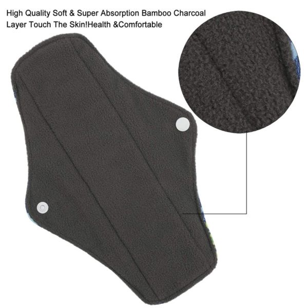 Heavy Flow Eco Friendly Reusable Sanitary Pads Fibre Sanitary Bamboo Cloth Pads High Absorbency