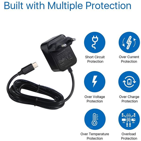 EU Plug to Type C Power Adapter 20W 5V/4A Smart Charging