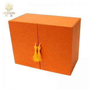 China Pantone Color Two Doors Rigid Box Gift Boxes Closure Paperboard Gift Boxes Makeup Set Gift Box With Fringe on sale
