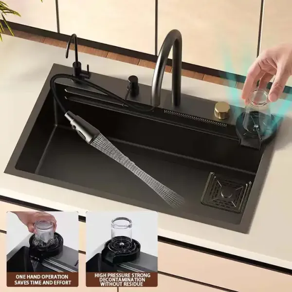Modern Kitchen Stainless Utility Sink Rectangular With Large Single Tank