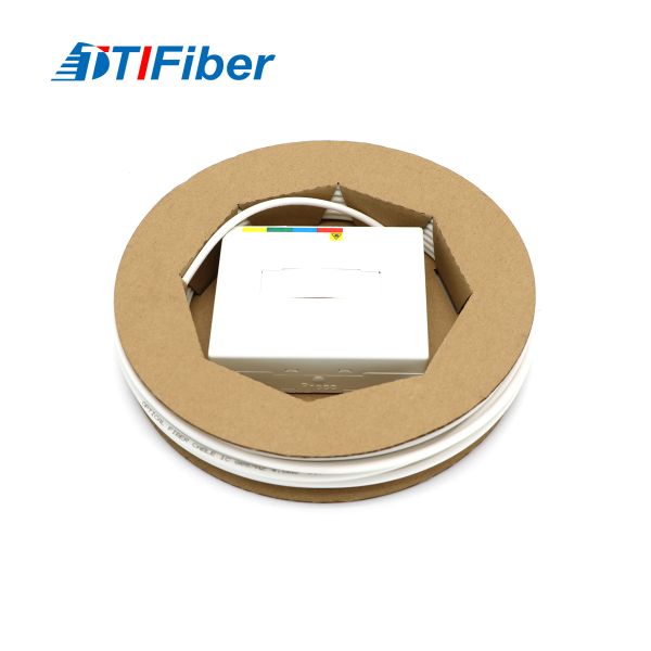 White FTTH Fiber Optic Patchcord With OTO Terminal Box